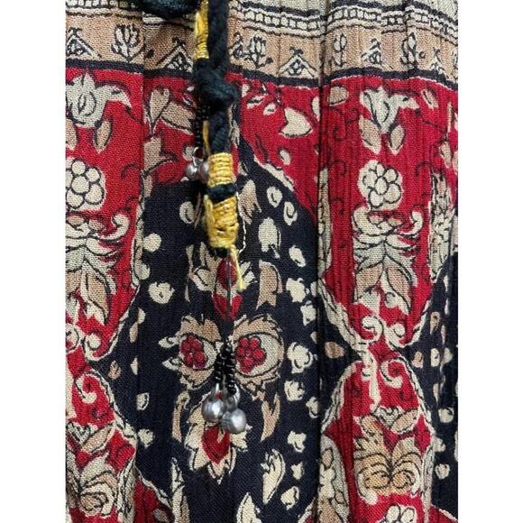 Sag Harbor Petite 90s Vintage Boho Broomstick Rayon Crape Midi Skirt Medium / XL - Picture 4 of 12